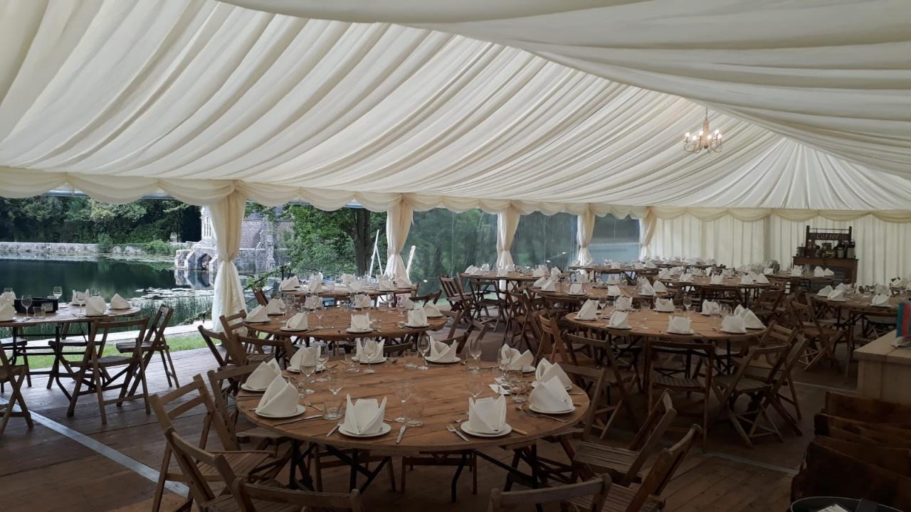 Wedding Marquee in Gloucestershire at Tortworth Lakes